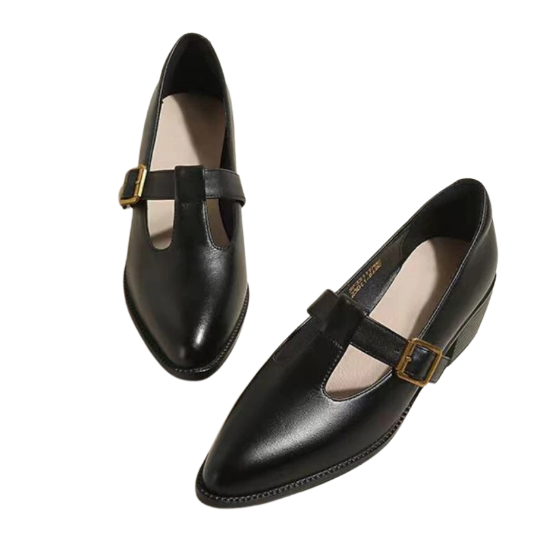 Scarpin Mary Jane Preto Salto Médio