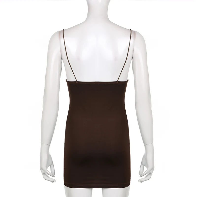 Vestido Curto Alcinha Sexy Marrom