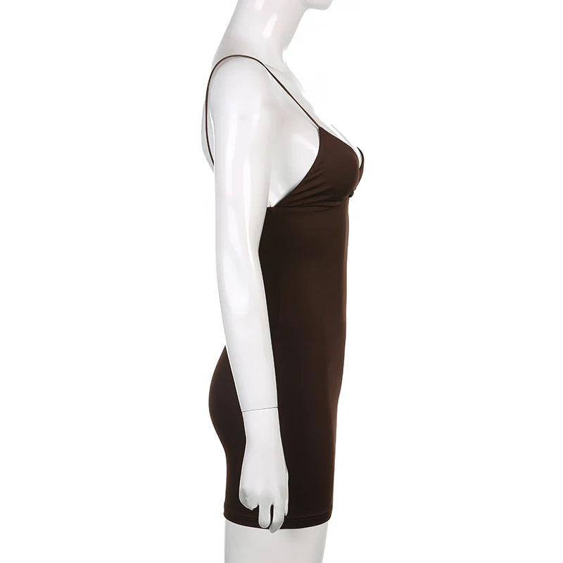 Vestido Curto Alcinha Sexy Marrom