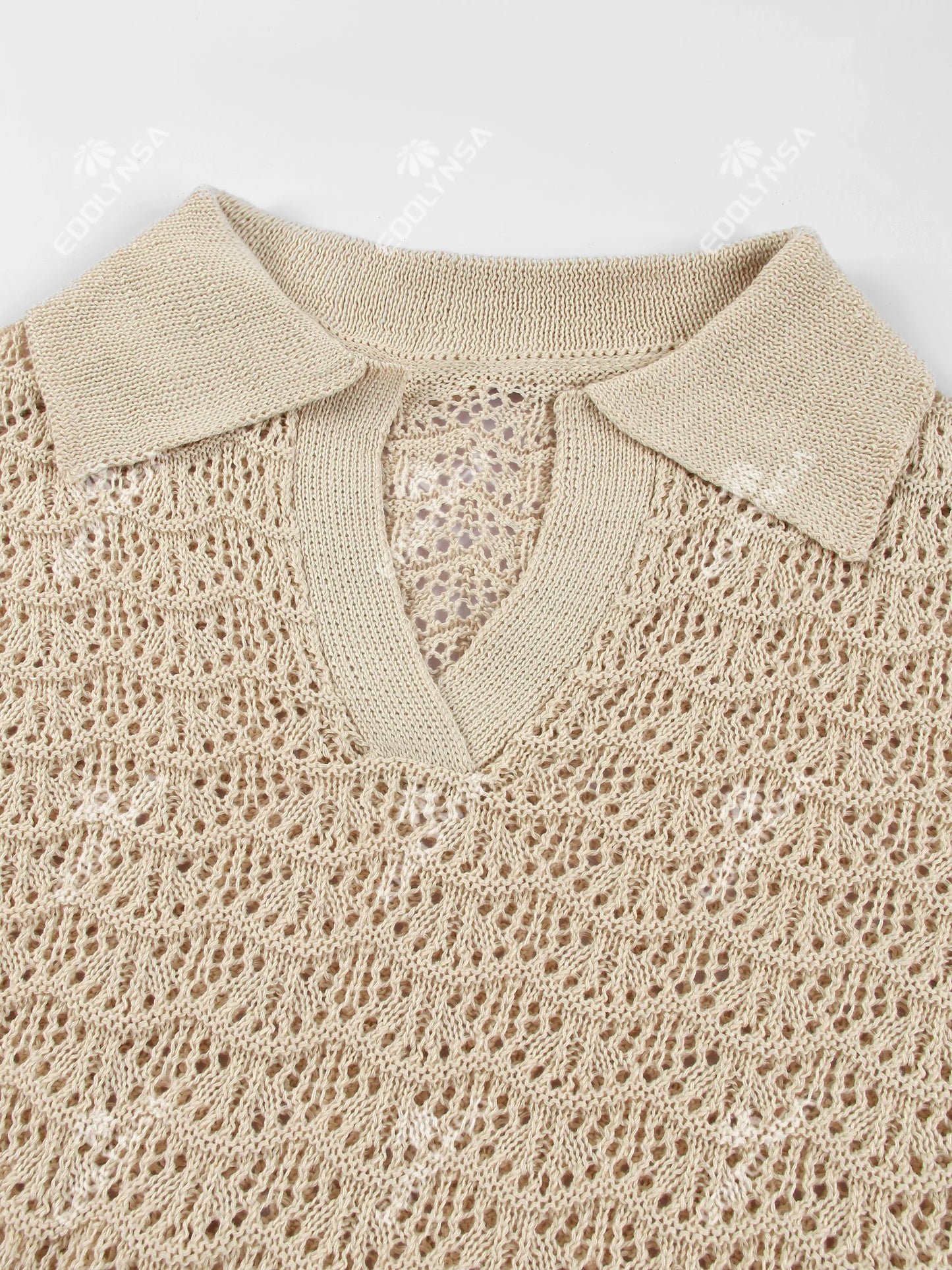 Vestido Curto Tricô Amarração Boho Chic