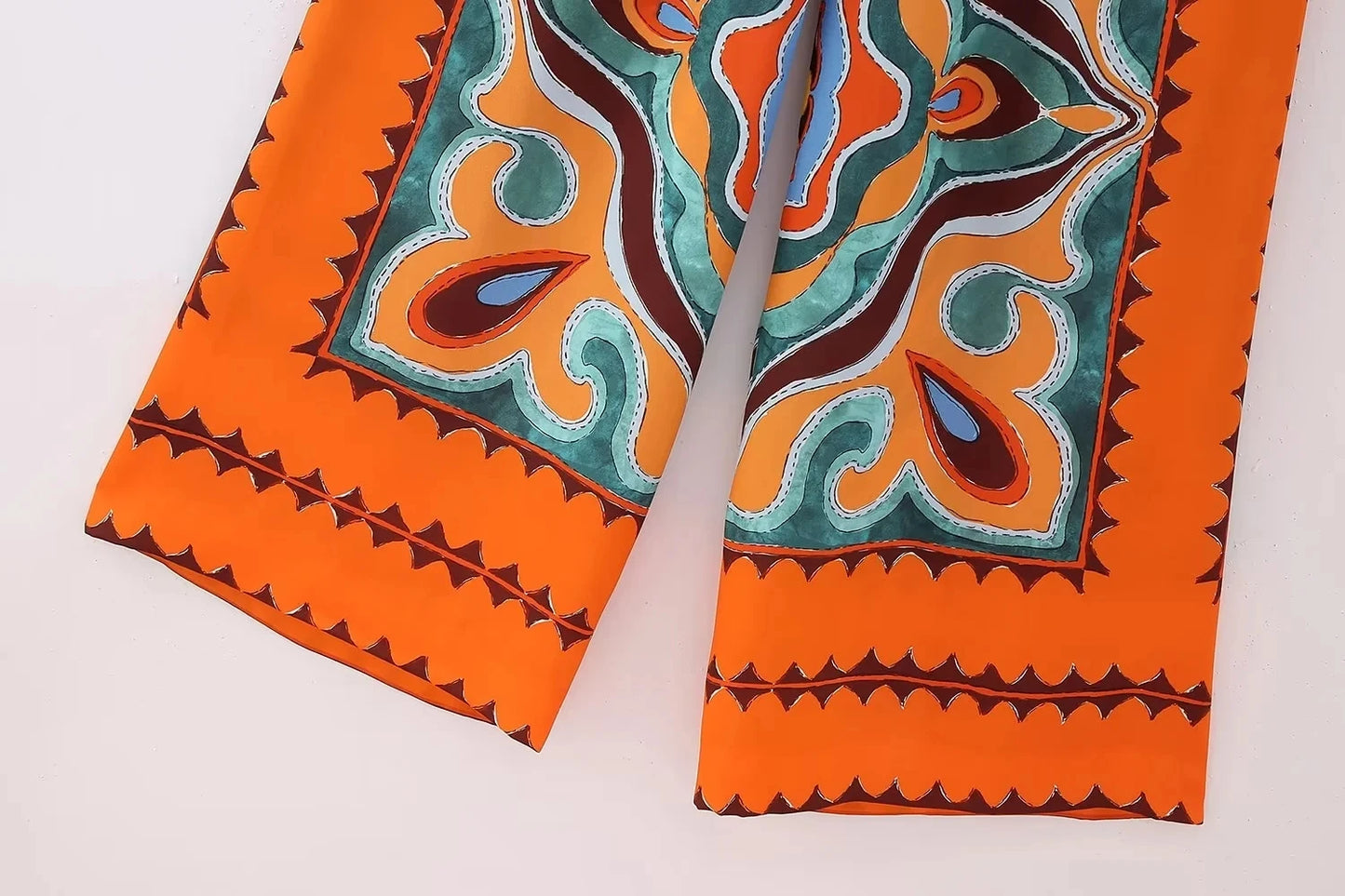 Conjunto Feminino Bandana e Calça Estampado Boho Isa