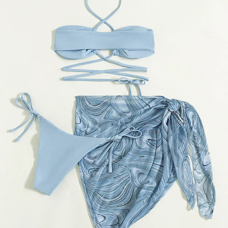 Biquíni Amarração Frontal Com Saia Cartagena