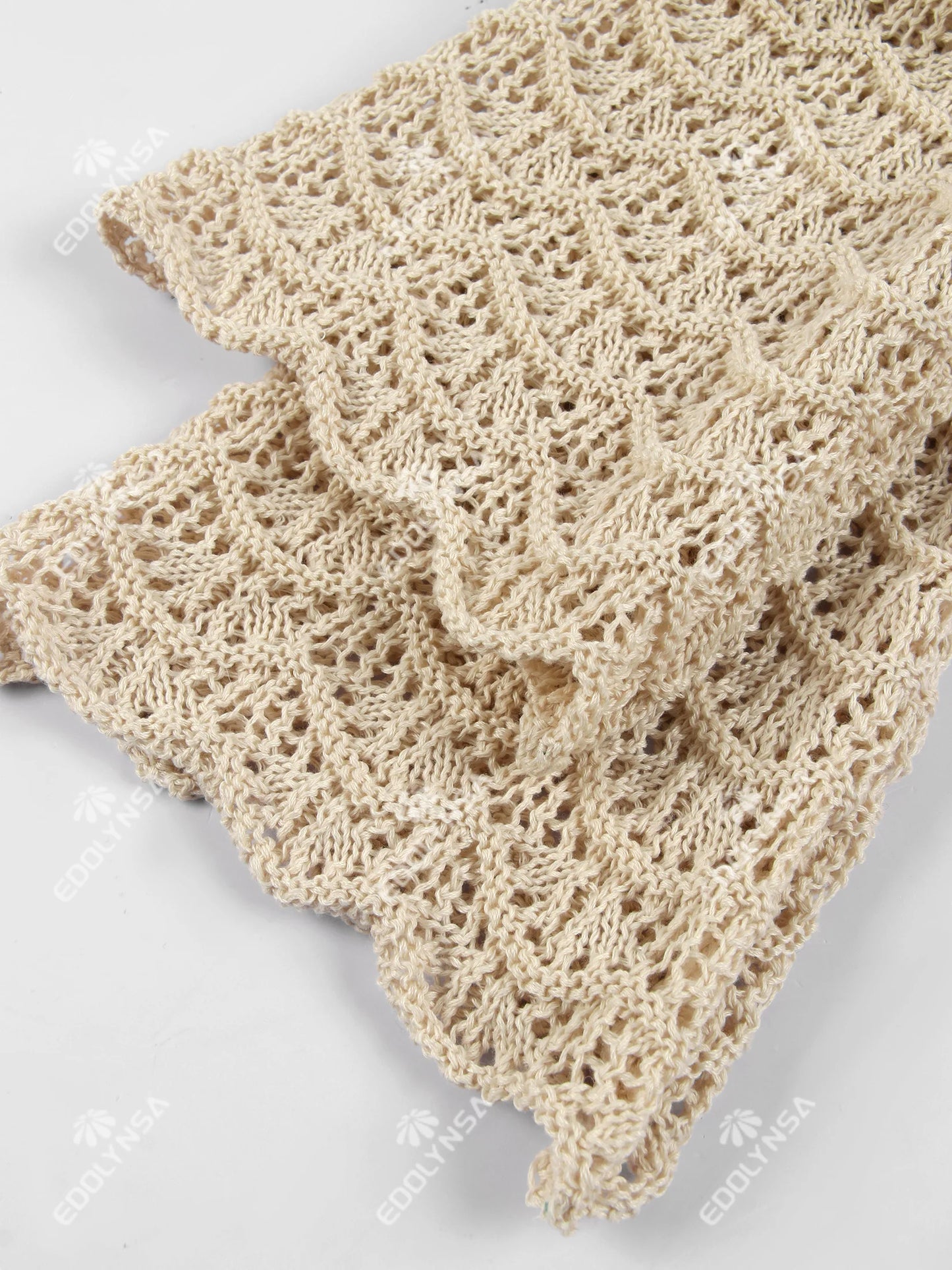 Vestido Curto Tricô Amarração Boho Chic