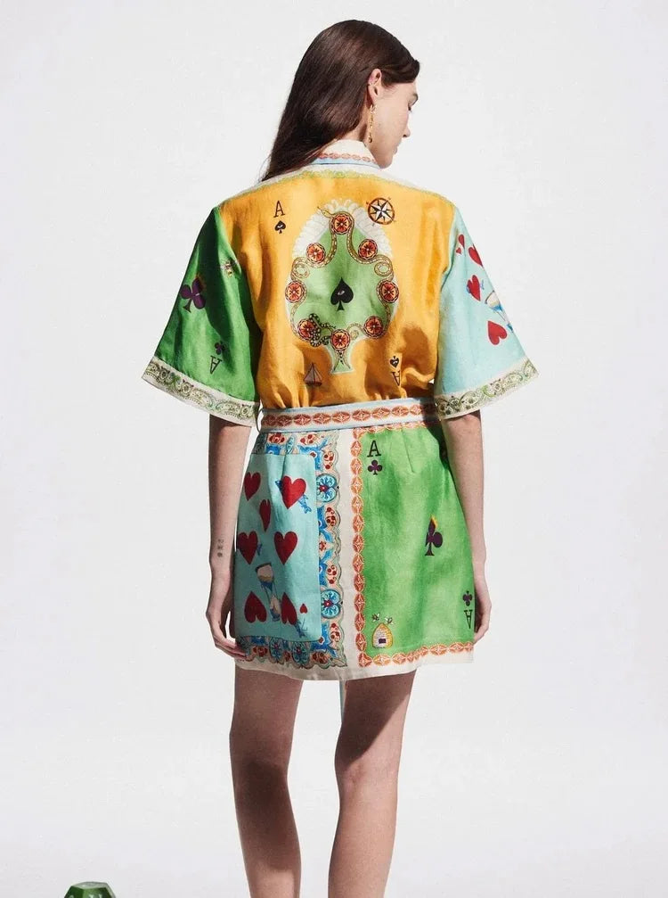 Vestido Cards Curto Amarração