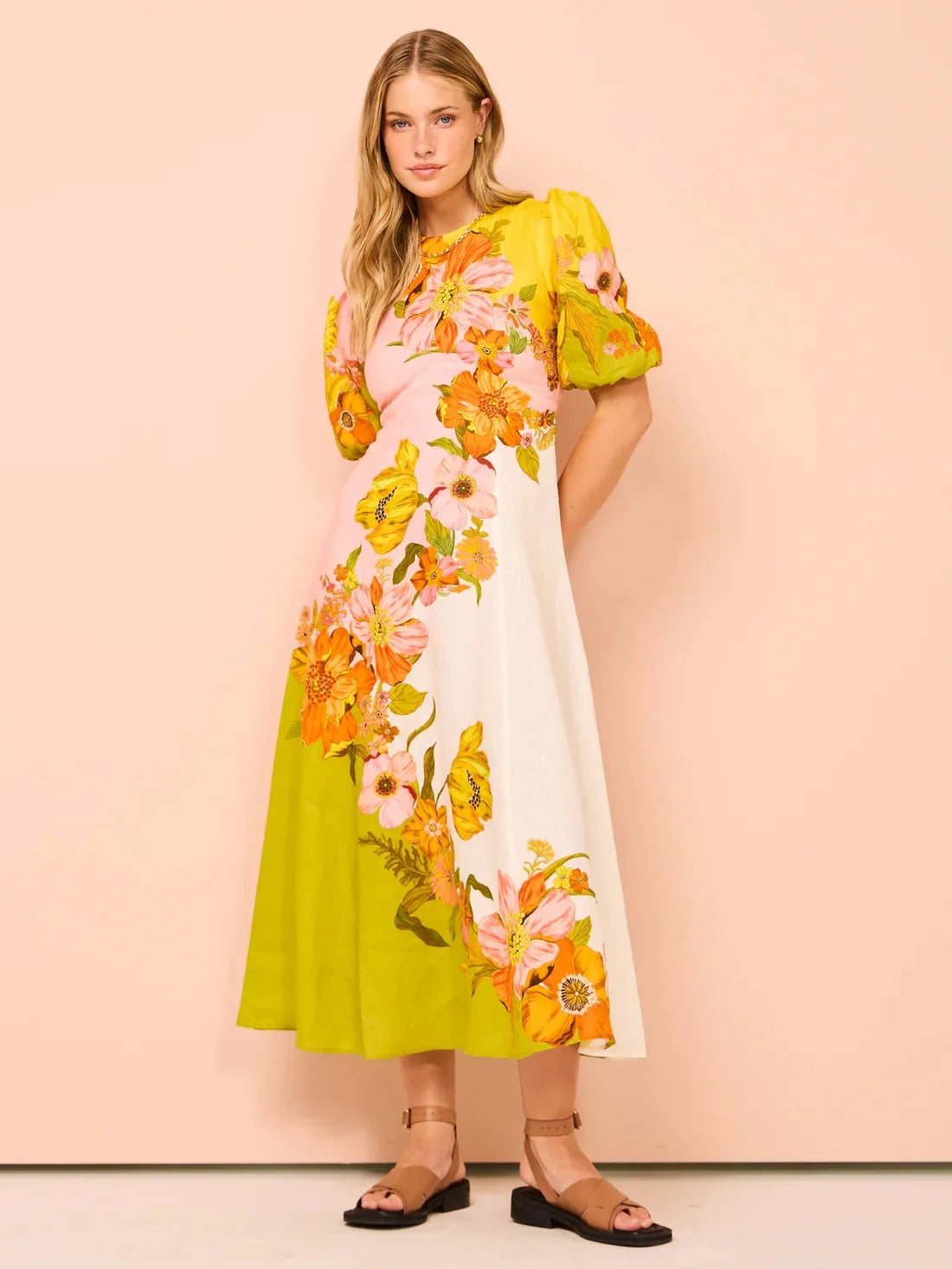 Vestido Blossom Manga Bufante MIDI