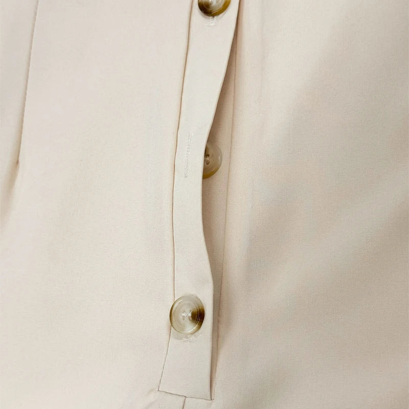 Macacão Feminino Longo Botões Manga Longa Virgínia