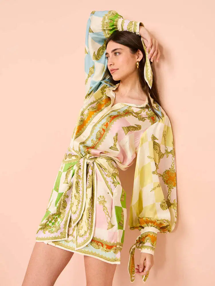 Vestido Chess Amarração