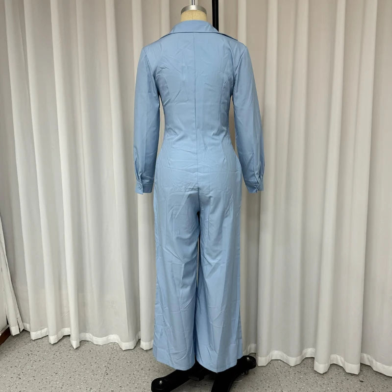 Macacão Feminino Longo Botões Manga Longa Virgínia