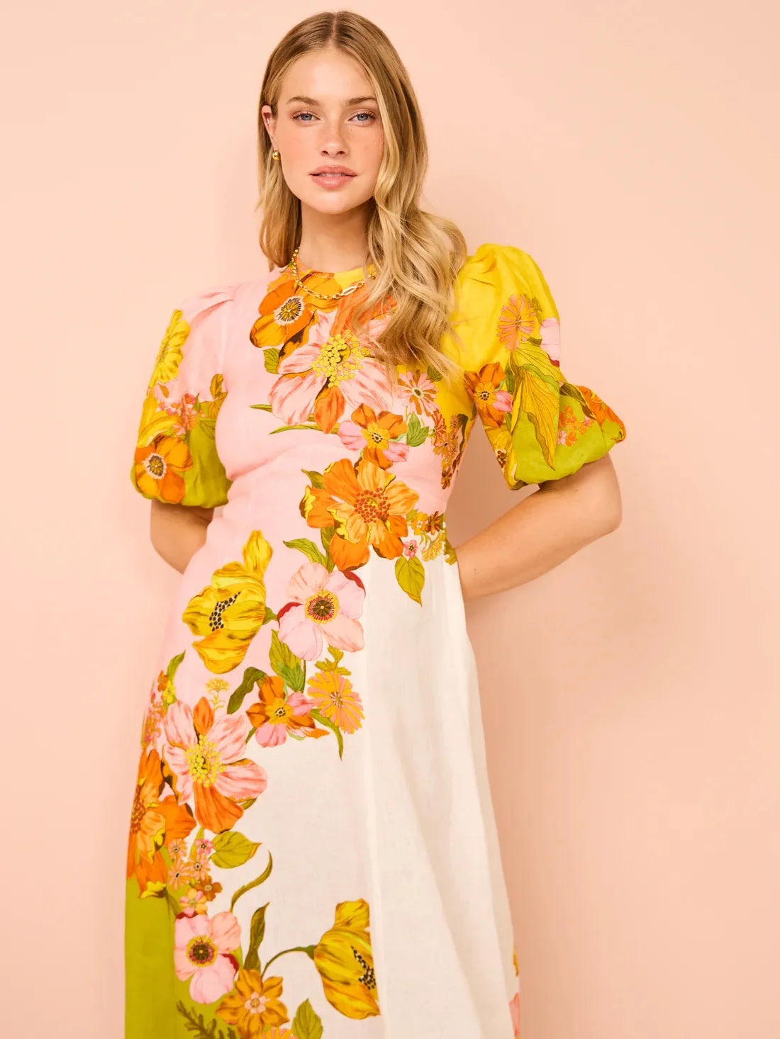 Vestido Blossom Manga Bufante MIDI