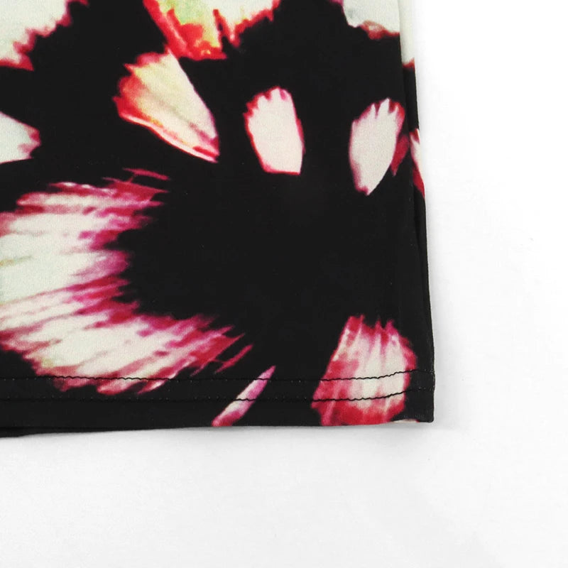 Vestido Sexy Longo Vazado Lateral Flores Antônia