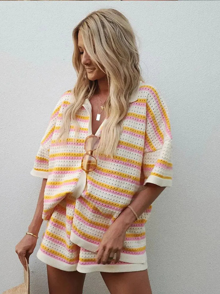 Conjunto Camisa de Botão Short Feminino Beatrice