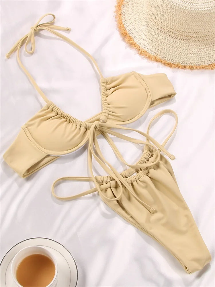 Biquíni Meia Taça Tanga Amarração Anita