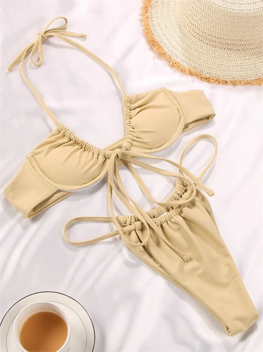 Biquíni Meia Taça Tanga Amarração Anita