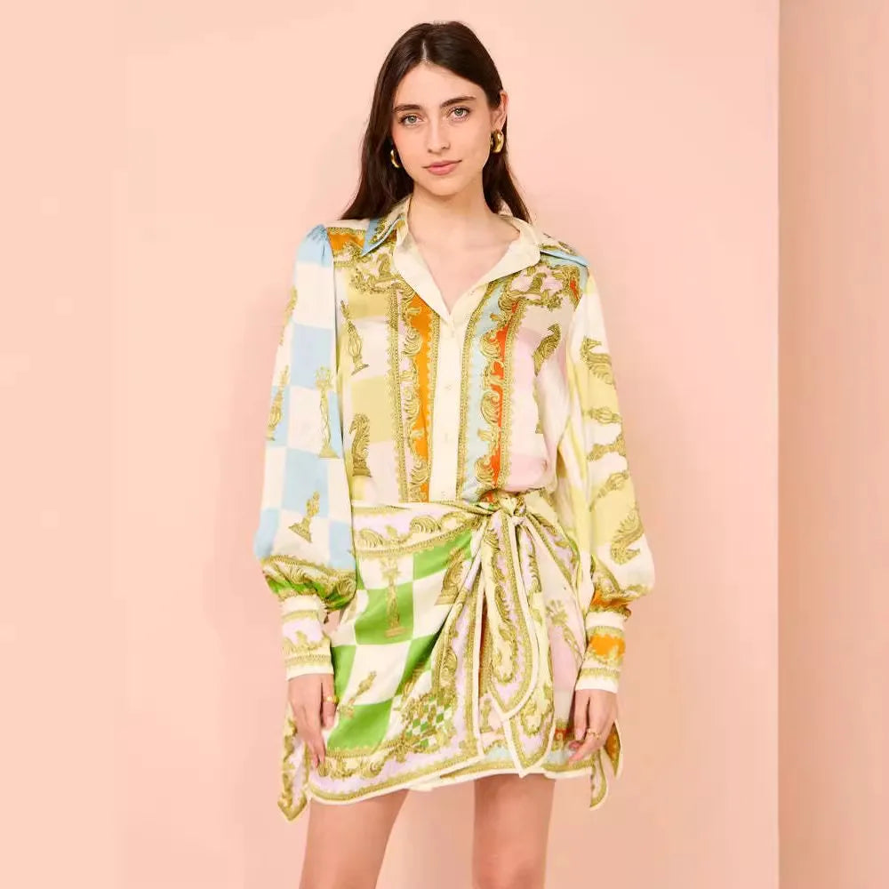 Vestido Chess Amarração