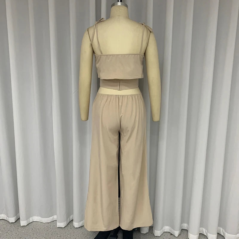 Conjunto Top Calça com Recortes Duna Amarração