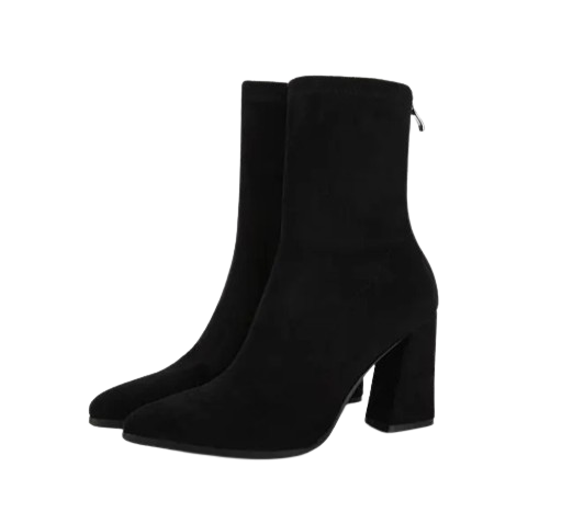 Bota Chunky Camurça Preta Ankle Boot