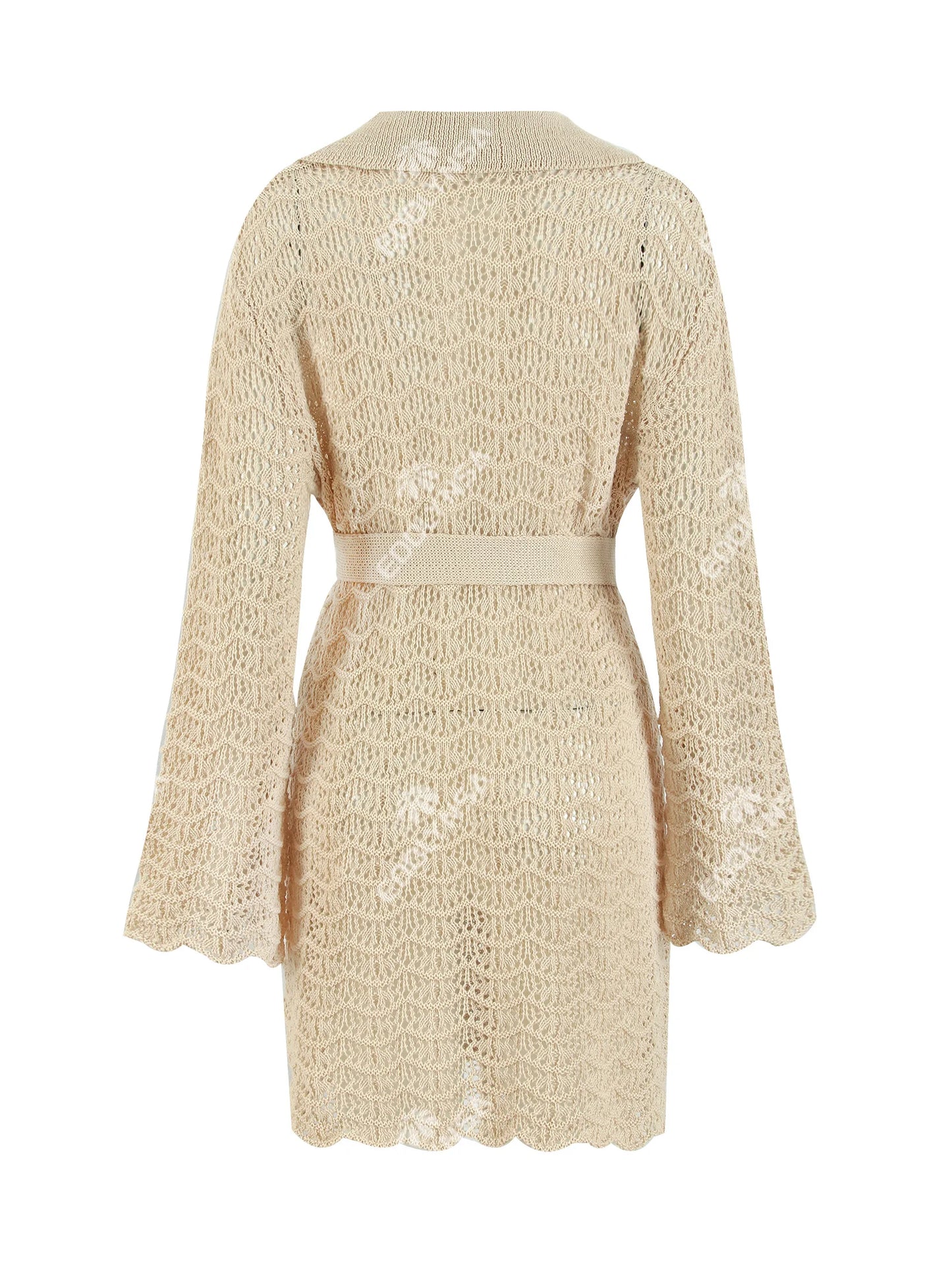 Vestido Curto Tricô Amarração Boho Chic