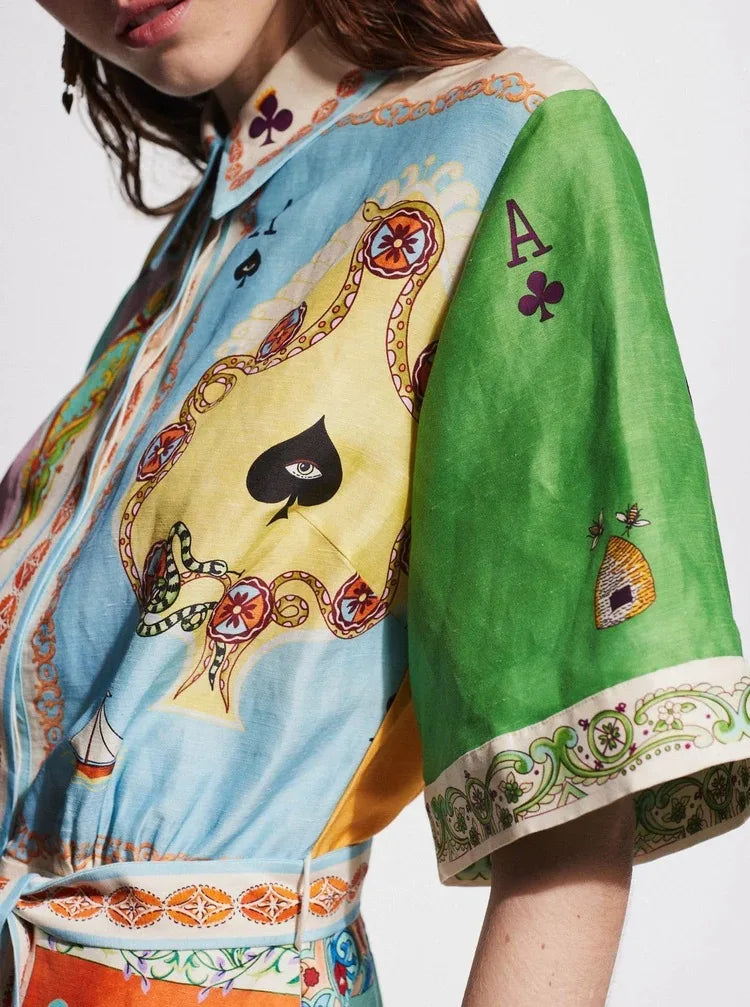 Vestido Cards Curto Amarração