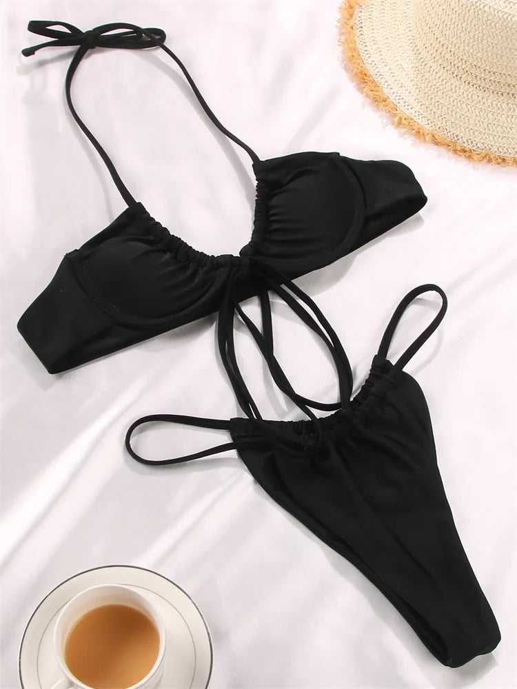 Biquíni Meia Taça Tanga Amarração Anita