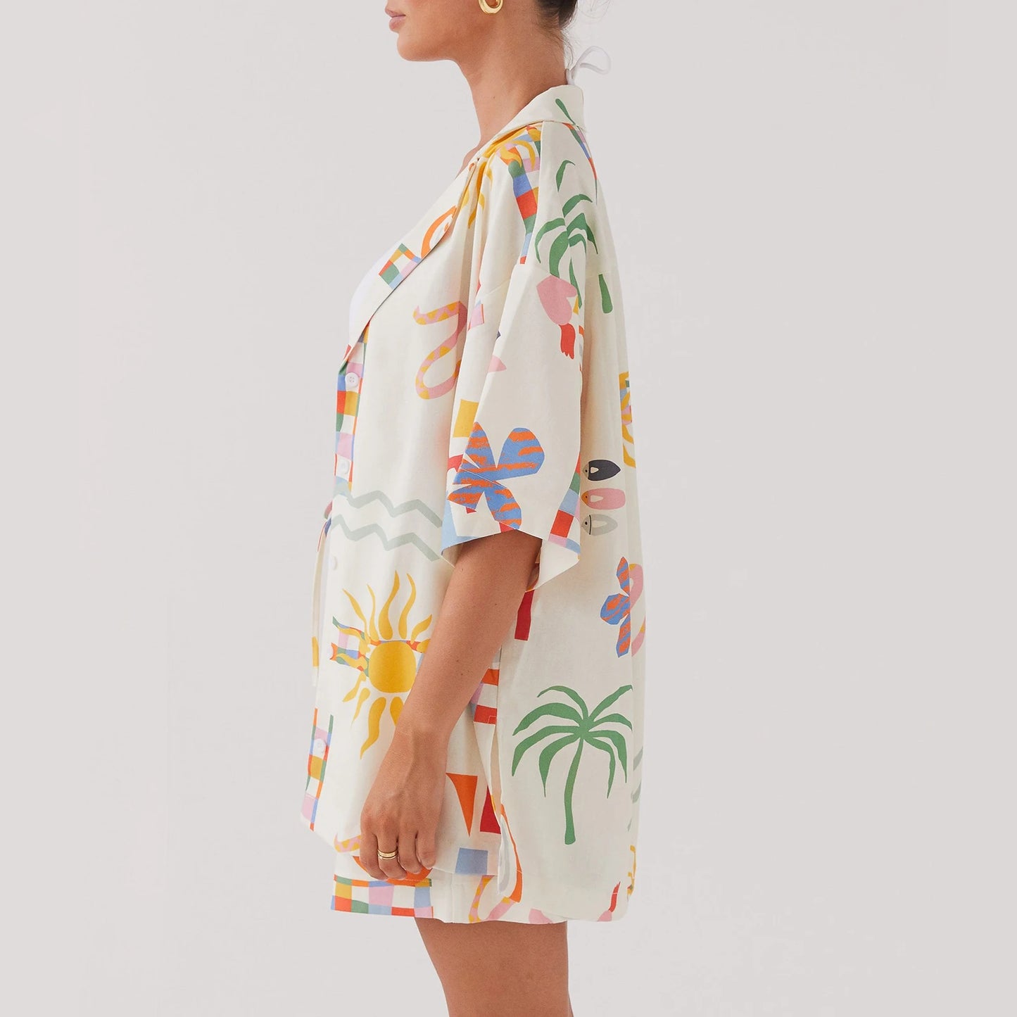 Conjunto Feminino Short e Camisa Estampado Fiorella