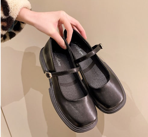 Sapatilha Rute Luxo Bico Quadrado Fecho Sapato Mary Jane