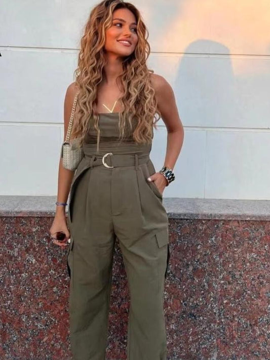 Macacão Tomara que Caia Verde Militar Andy