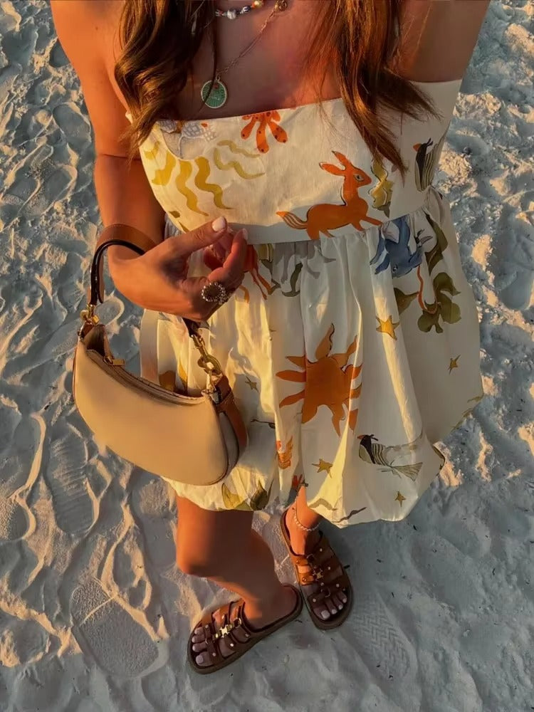 Vestido Curto Balonê Alcinha Almas