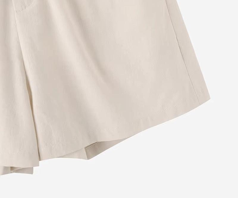 Conjunto Camisa Botão Short Elástico Viscolinho Millos