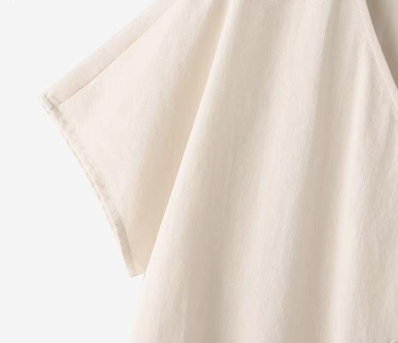 Conjunto Camisa Botão Short Elástico Viscolinho Millos