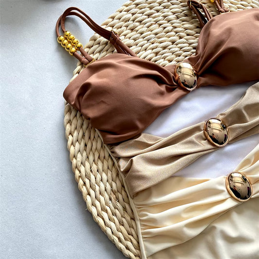 Conjunto Maiô Aplicações Frontal Pareô Sanchez