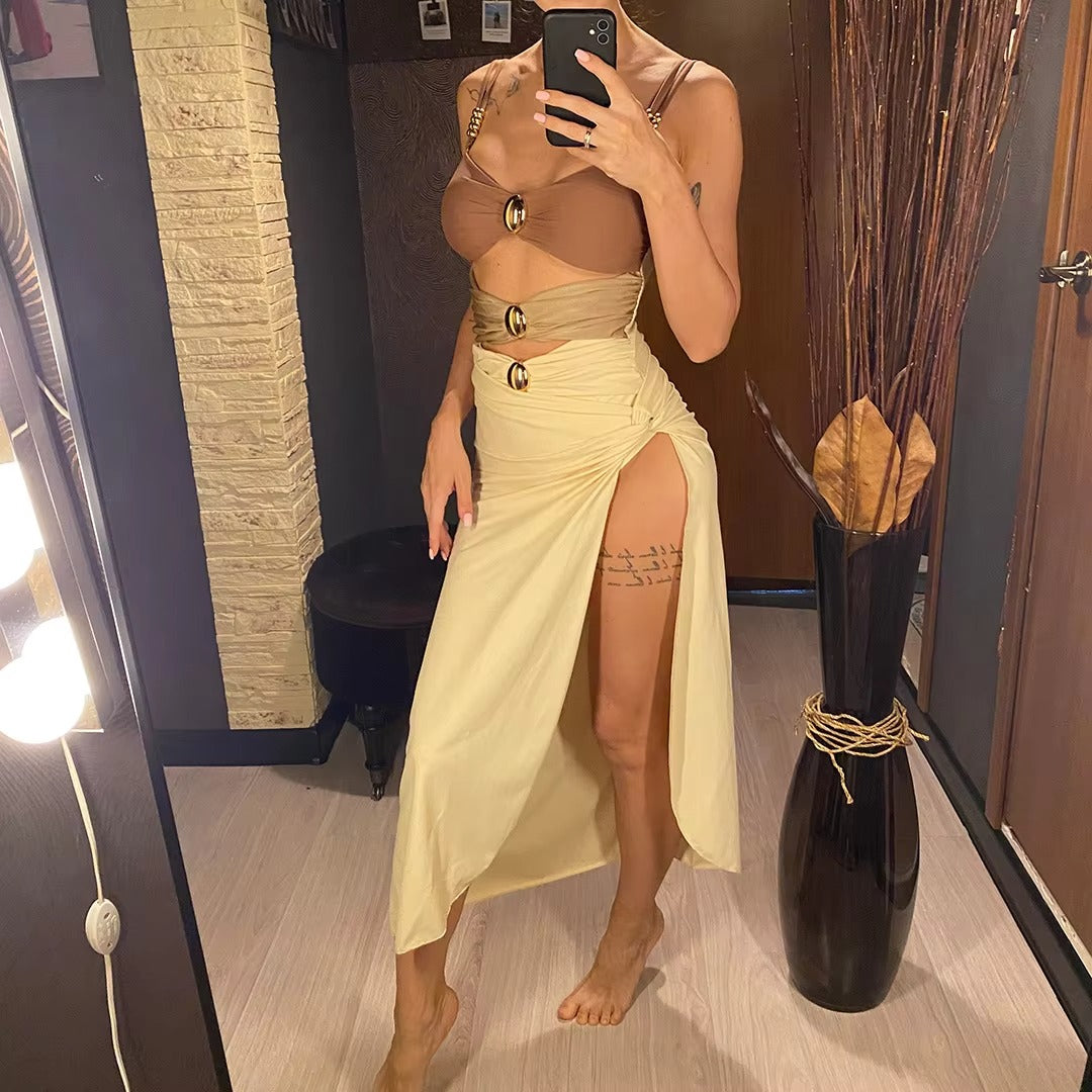 Conjunto Maiô Aplicações Frontal Pareô Sanchez