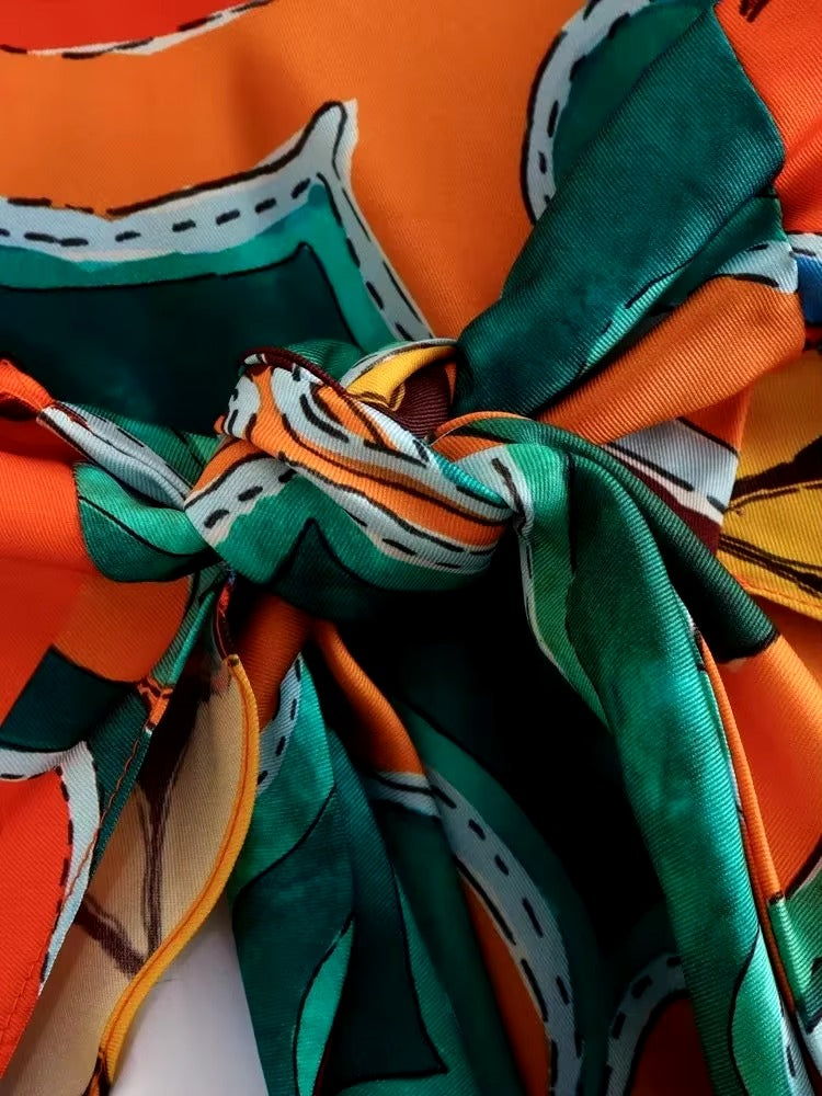 Conjunto Feminino Bandana e Calça Estampado Boho Isa