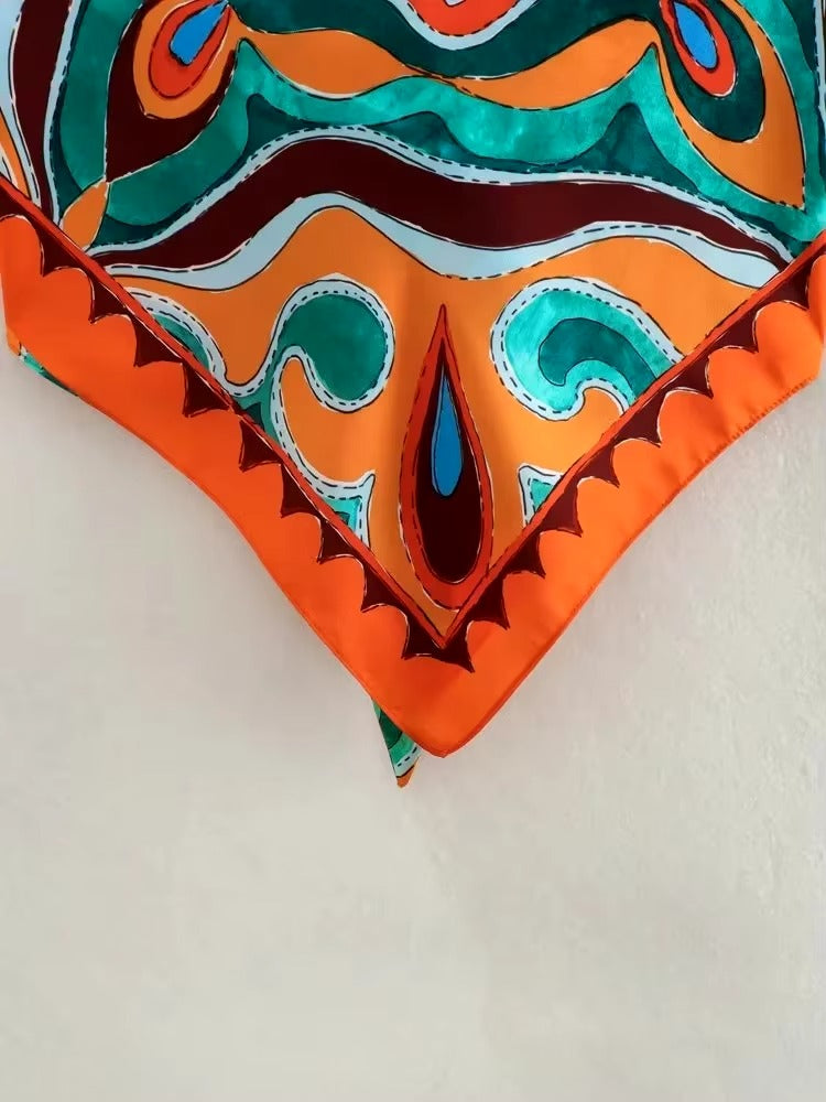 Conjunto Feminino Bandana e Calça Estampado Boho Isa