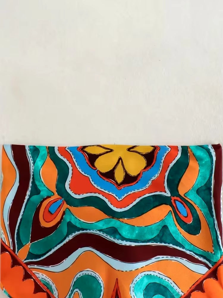 Conjunto Feminino Bandana e Calça Estampado Boho Isa