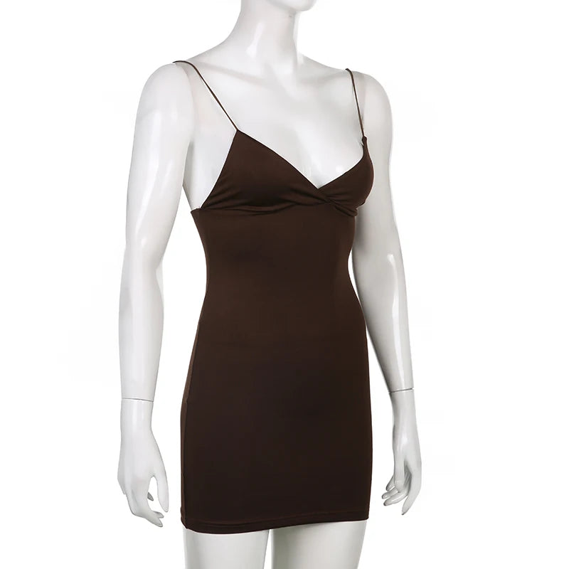 Vestido Curto Alcinha Sexy Marrom