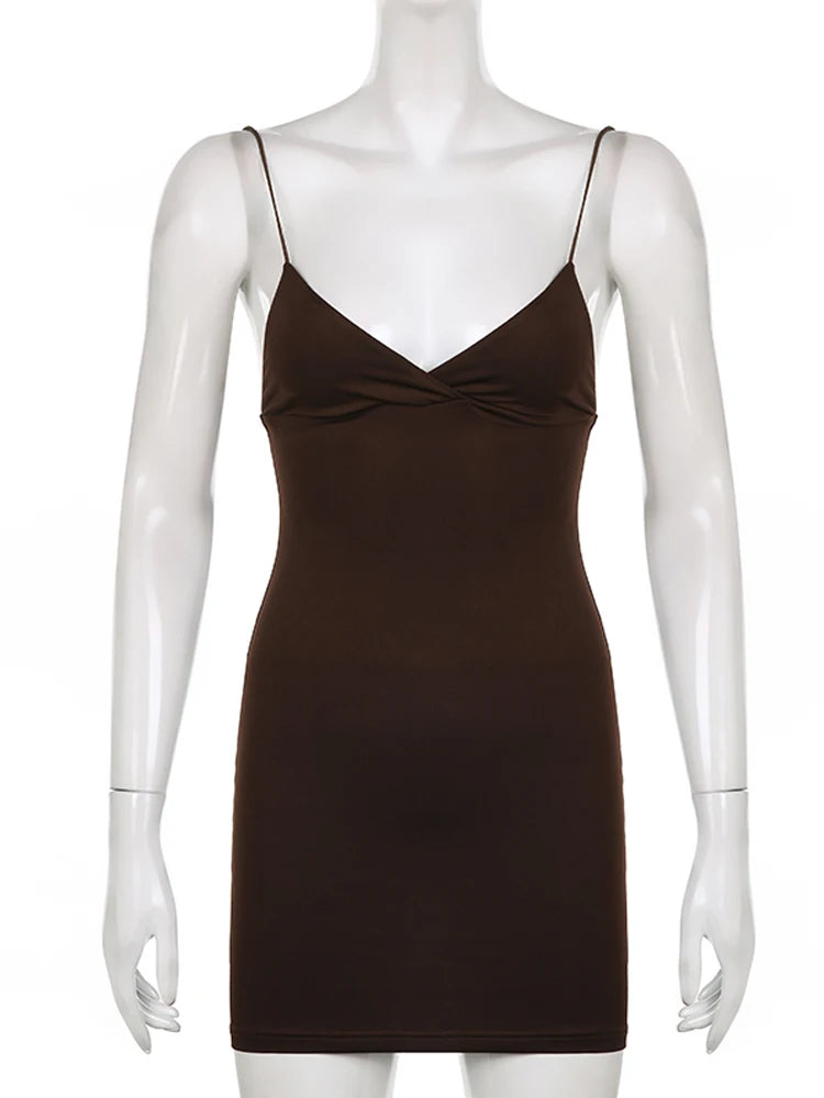 Vestido Curto Alcinha Sexy Marrom