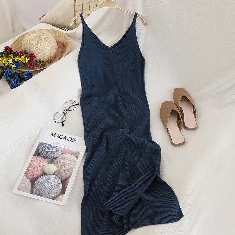 Vestido Longo Modal Canelado Alcinha Sexy