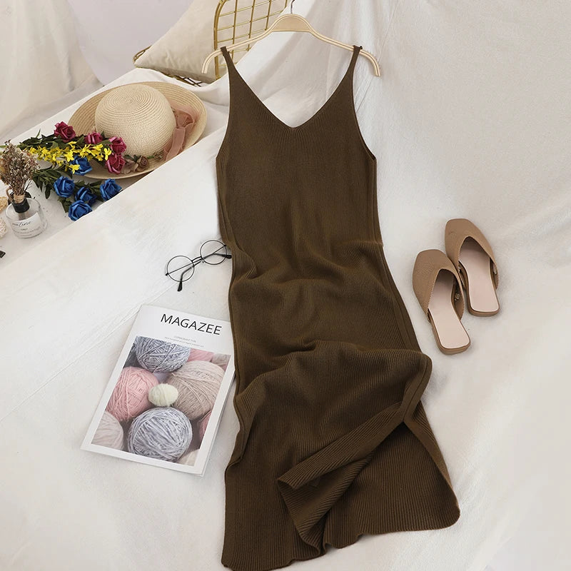Vestido Longo Modal Canelado Alcinha Sexy