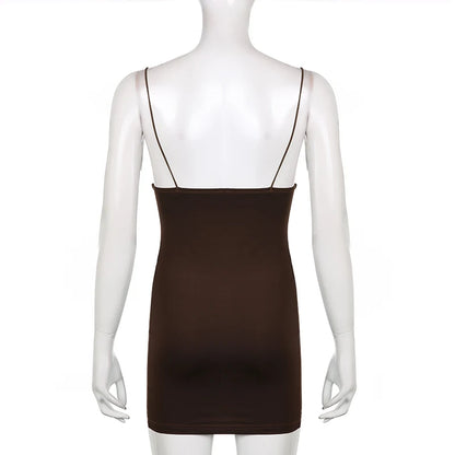 Vestido Curto Alcinha Sexy Marrom