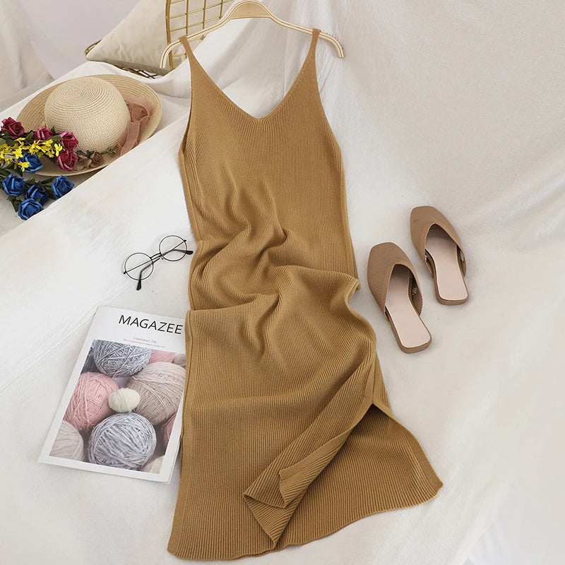 Vestido Longo Modal Canelado Alcinha Sexy