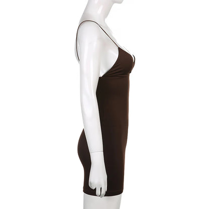 Vestido Curto Alcinha Sexy Marrom
