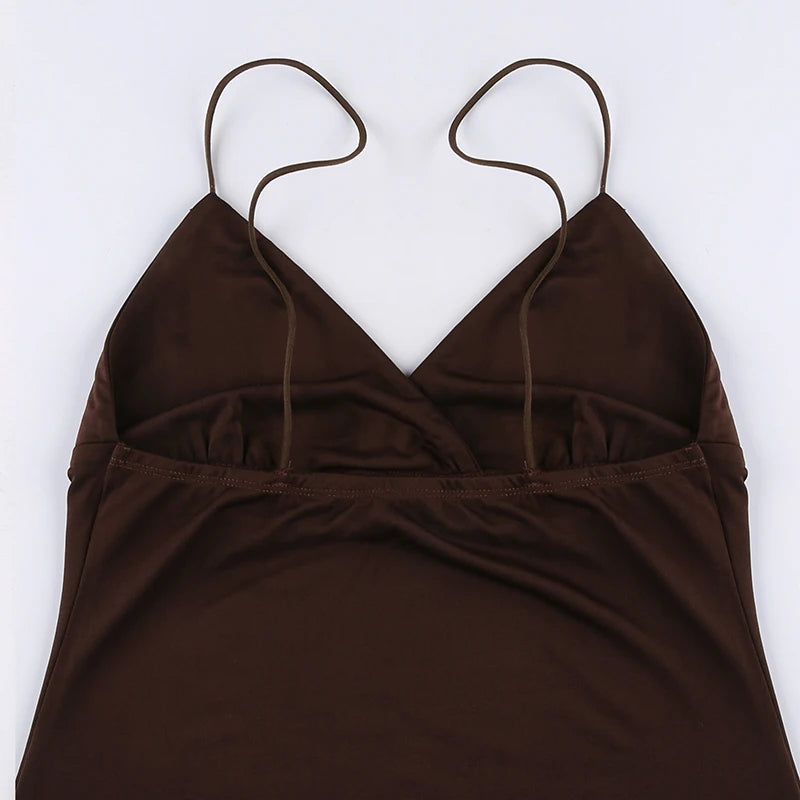 Vestido Curto Alcinha Sexy Marrom