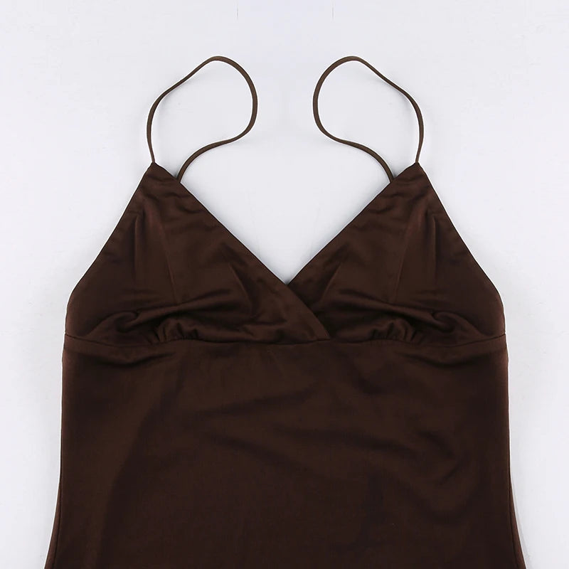 Vestido Curto Alcinha Sexy Marrom