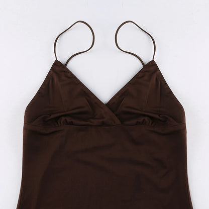 Vestido Curto Alcinha Sexy Marrom
