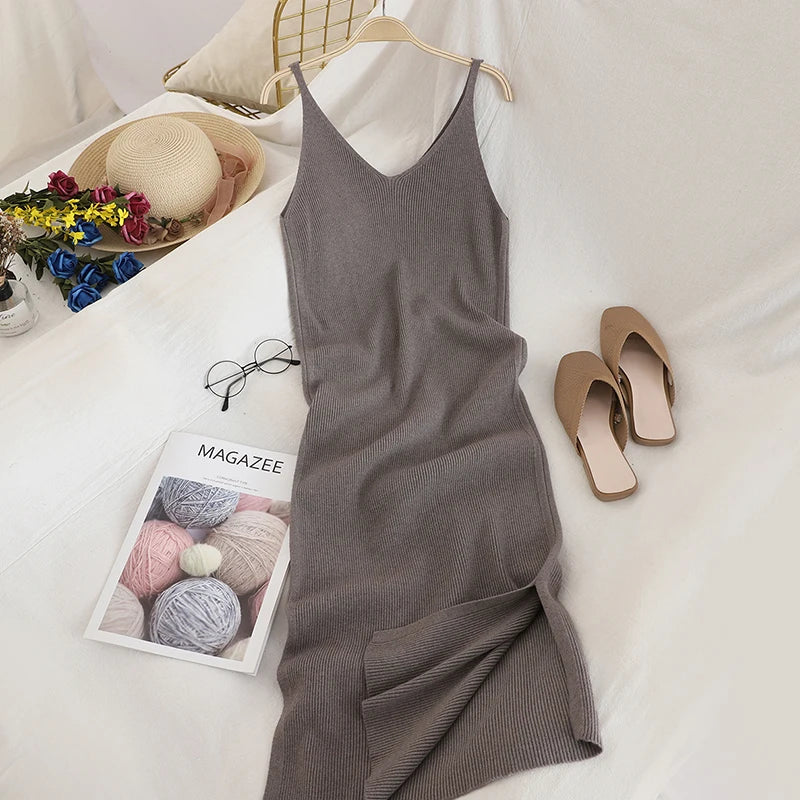 Vestido Longo Modal Canelado Alcinha Sexy