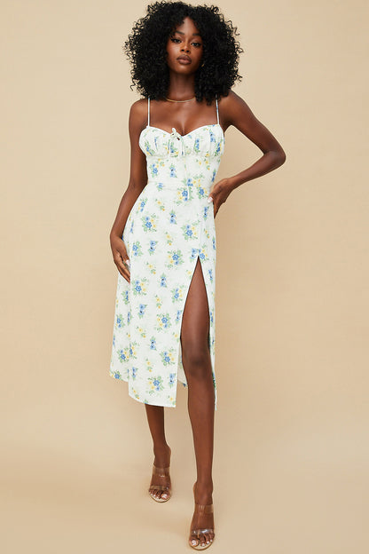 Vestido Vivian Boho Alcinha Fenda Lateral Branco