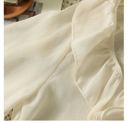 Camisa Feminina Babados Amarração Flaire