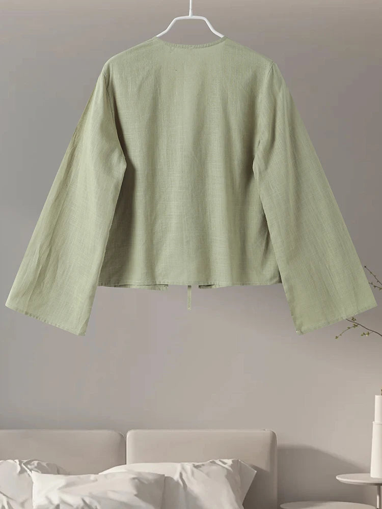 Camisa Feminina Viscolinho Amarração Frontal Isla