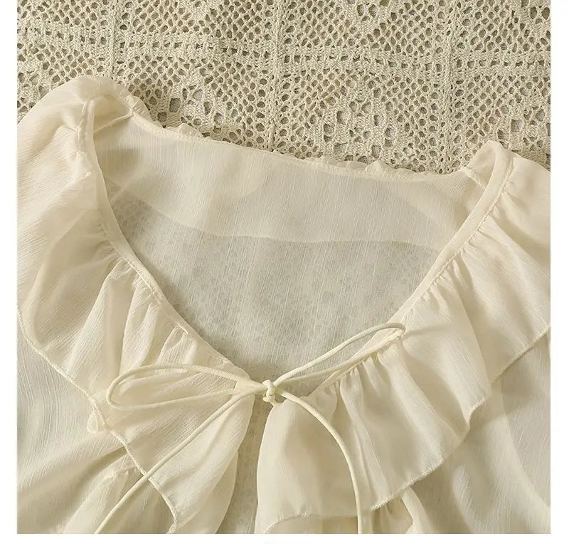 Camisa Feminina Babados Amarração Flaire