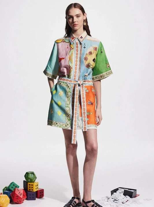 Vestido Cards Curto Amarração